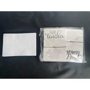 18 Sets Best Teacher Wish Bracelet Heart Charm Appreciation Gift with Envelopes
